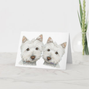 Niedliche Westie Hunde Karte
