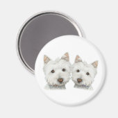 Niedliche Westie Hunde Magnet (Vorderseite/Rückseite)