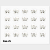 Niedliche Westie Hunde Runder Aufkleber (Blatt)