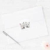 Niedliche Westie Hunde Runder Aufkleber (Umschlag)