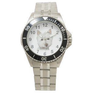 Niedliche Westie Hundekunst-Uhr Armbanduhr