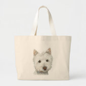 Niedliche Westie Hundetasche Jumbo Stoffbeutel (Vorne)