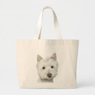 Niedliche Westie Hundetasche Jumbo Stoffbeutel