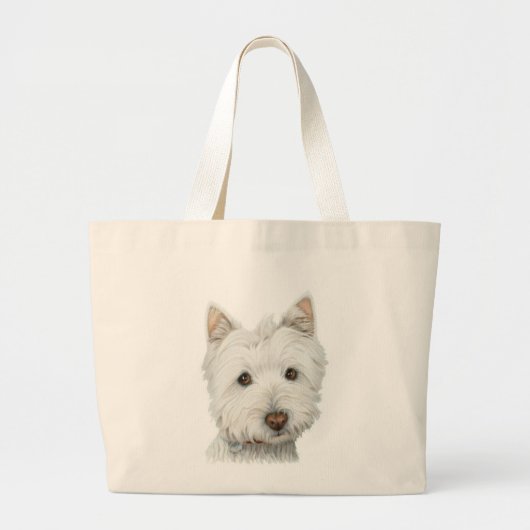 Niedliche Westie Hundetasche Jumbo Stoffbeutel (Vorne)