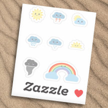 Niedliche Wettersymbole Stickers Set