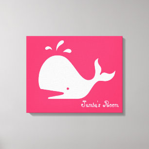 Niedliche Whale Art: Anpassbare Text- und Farbgest Leinwanddruck