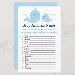 Niedliche Whale Baby Animes Name Game