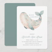 Niedliche Whale Baby Dusche Einladung (Vorne/Hinten)