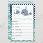 Niedliche Whale Baby Dusche Gut Wünsche für Babyka (Vorne/Hinten)