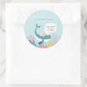 Niedliche Whale Baby Dusche Klassischer Rundaufkle Runder Aufkleber (Tasche)