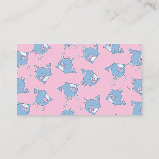 Niedliche Whale Baby Dusche Windeln Raffle Girl Pi Begleitkarte (Rückseite)
