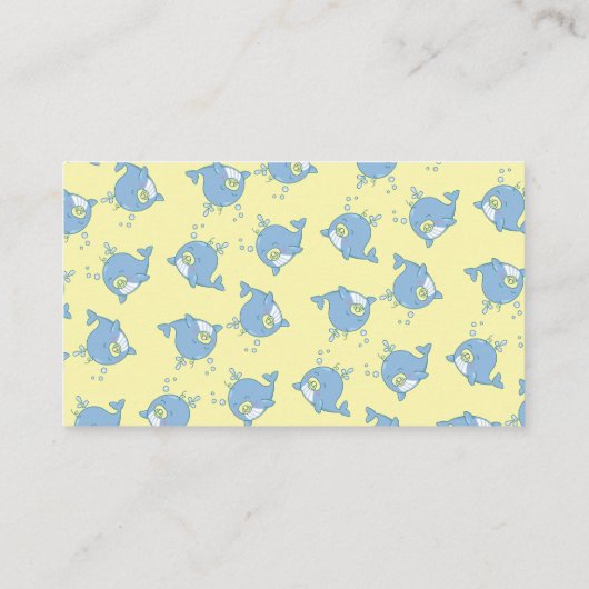 Niedliche Whale Baby Shower Kawaii Bücher für Baby Begleitkarte (Rückseite)