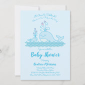 Niedliche Whale Baby Shower Ocean Gender Neutral B Einladung (Vorderseite)