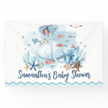 Niedliche Whale Babydusche Begrüßung Hintergrund