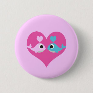 Niedliche Whale-Liebe Button