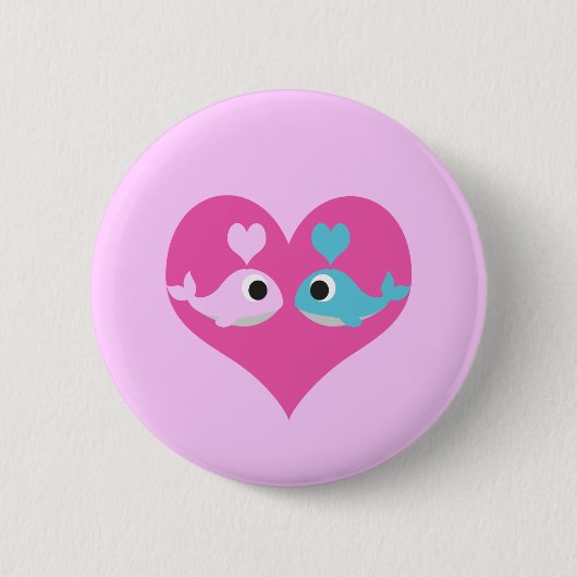 Niedliche Whale-Liebe Button (Vorderseite)