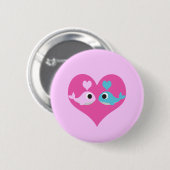 Niedliche Whale-Liebe Button (Vorne & Hinten)