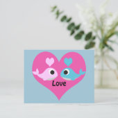 Niedliche Whale-Liebe Postkarte (Stehend Vorderseite)