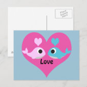 Niedliche Whale-Liebe Postkarte (Vorne/Hinten)