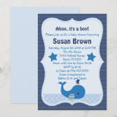 Niedliche Whale Nautical Baby Dusche Einladung (Vorne/Hinten)