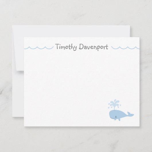 Niedliche Whale-Note-Karte Mitteilungskarte (Vorderseite)