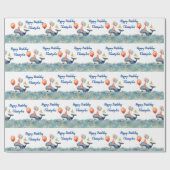 Niedliche Whaleboys Personalisiert zum Geburtstag Geschenkpapier (Flach)