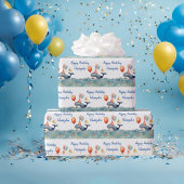 Niedliche Whaleboys Personalisiert zum Geburtstag Geschenkpapier