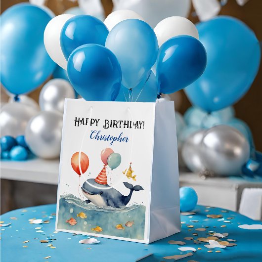 Niedliche Whaleboys zum Geburtstag Mittlere Geschenktüte