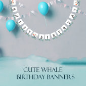 Niedliche Whaleboys zum Geburtstag Wimpelkette