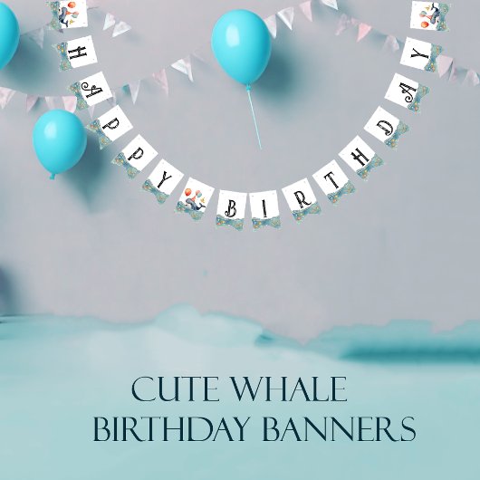 Niedliche Whaleboys zum Geburtstag Wimpelkette