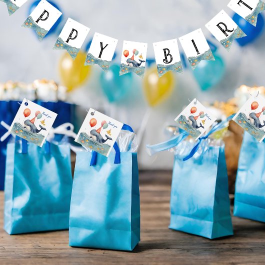 Niedliche Whaleboys zum Geburtstag Wimpelkette