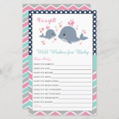 Niedliche Whalendusche Wünsche für Babykartenmädch (Vorne/Hinten)