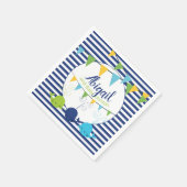 Niedliche Whales Babydusche Es ist eine Boy Navy g Serviette (Ecke)