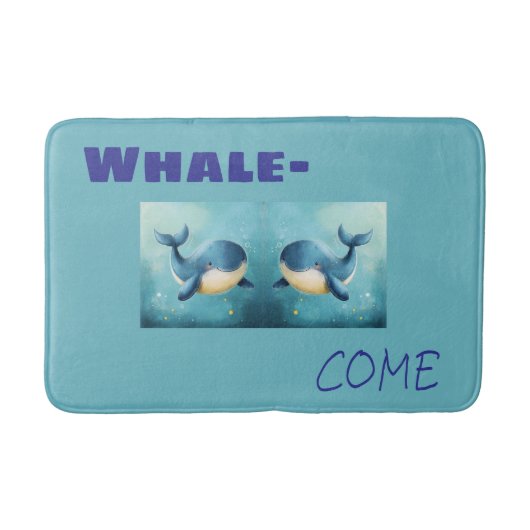 Niedliche Whales Bathmatte, Badezimmer Dekoration, Badematte (Vorderseite)