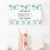 Niedliche Whales Watercolor Babydusche Banner (Insitu)