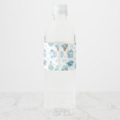 Niedliche Whales Watercolor Babydusche Wasserflaschenetikett (Rückseite)