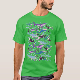 Niedliche Whalesmuster T-Shirt