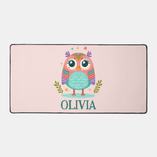 Niedliche Whimsical Baby Owl Schreibtischunterlage (Vorderseite)