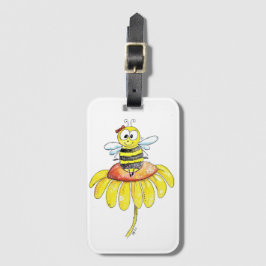 Niedliche Whimsical Biene auf einer Blume Gepäckanhänger