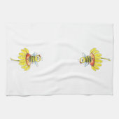 Niedliche Whimsical Biene auf einer Blume Geschirrtuch (Horizontal)