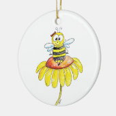 Niedliche Whimsical Biene auf einer Blume Keramik Ornament (Links)