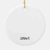 Niedliche Whimsical Biene auf einer Blume Keramik Ornament (Hinten)