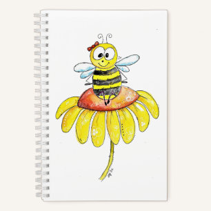 Niedliche Whimsical Biene auf einer Blume Notizblock