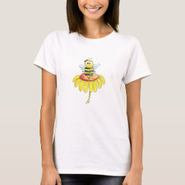 Niedliche Whimsical Biene auf einer Blume T-Shirt