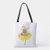 Niedliche Whimsical Biene auf einer Blume Tasche (Rückseite)
