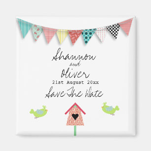 Niedliche Whimsical Birds und Birdhouse Save the D Magnet