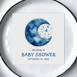 Niedliche Whimsical Blue Moon Himmelsbabydusche Serviette