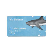 Niedliche Whimsical Blue Ocean Sharks Rücksendeadr Adressaufkleber (Vorne)