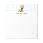 Niedliche Whimsical Blue Orange Cat Notizblock (Vorderseite)