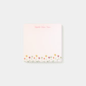 Niedliche Whimsical Blume Muster Pink Yellow Girl Post-it Klebezettel (Vorderseite)
